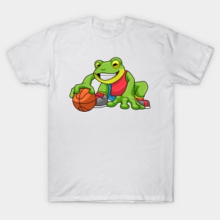 Frog at Sports with Basketball T-Shirt